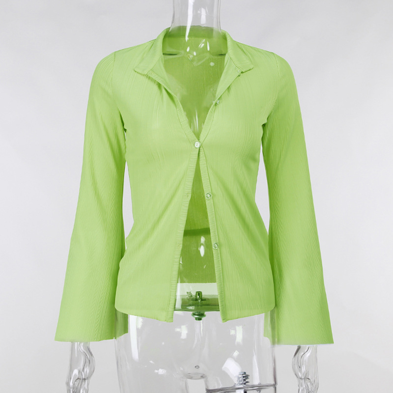 Casual Top Commuter Flared Sleeve Long-sleeved Shirt