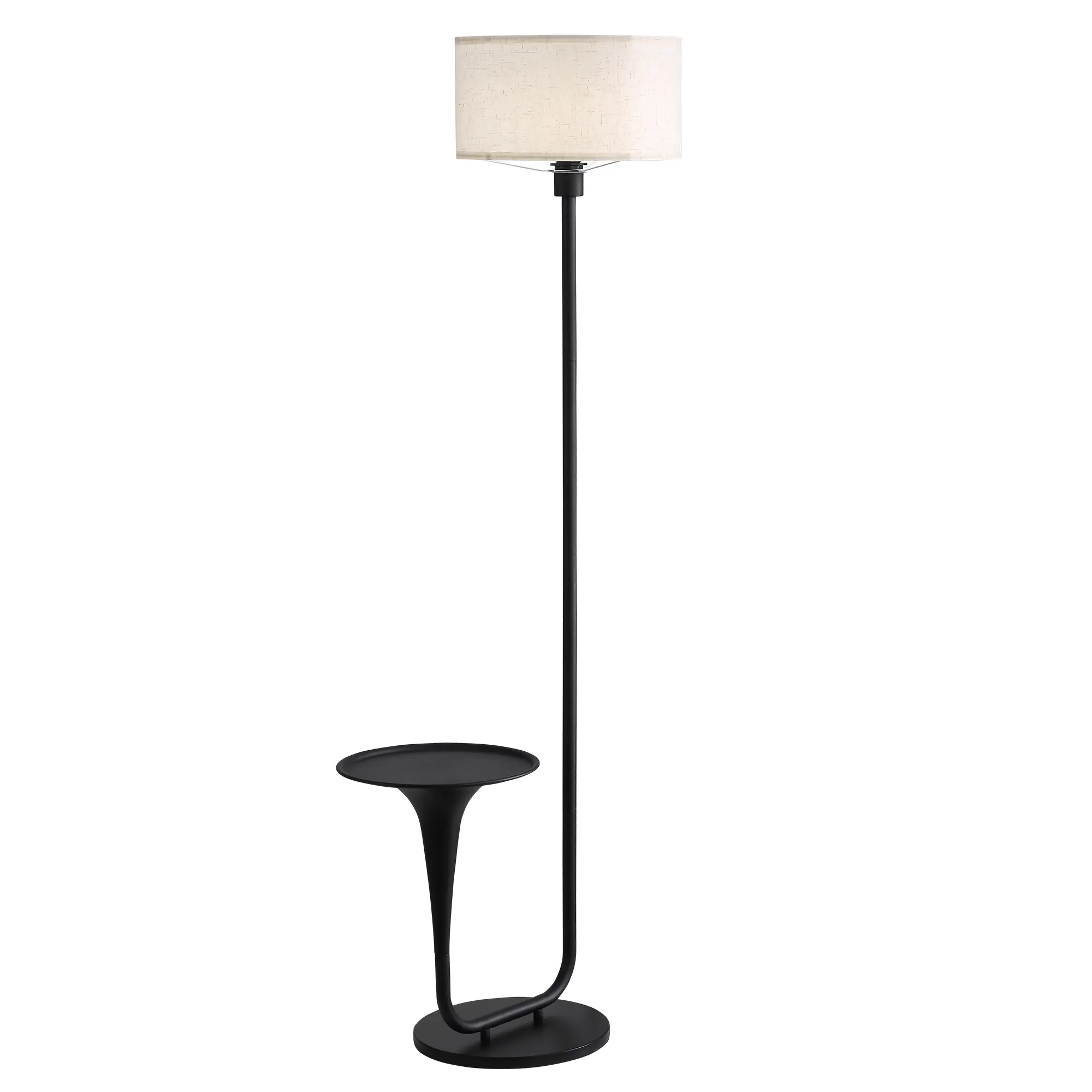 146cm 57.5 Inches Dimmable Floor Lamp With Table, Vintage Standing Light With Tray And Foot Switch, Bulb Included, Ideal For Living Room & Bedroom