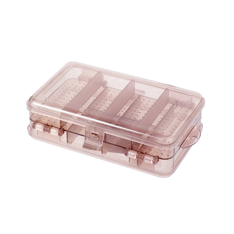 Double Compartment Portable Jewelry Box Plastic Transparent - 4