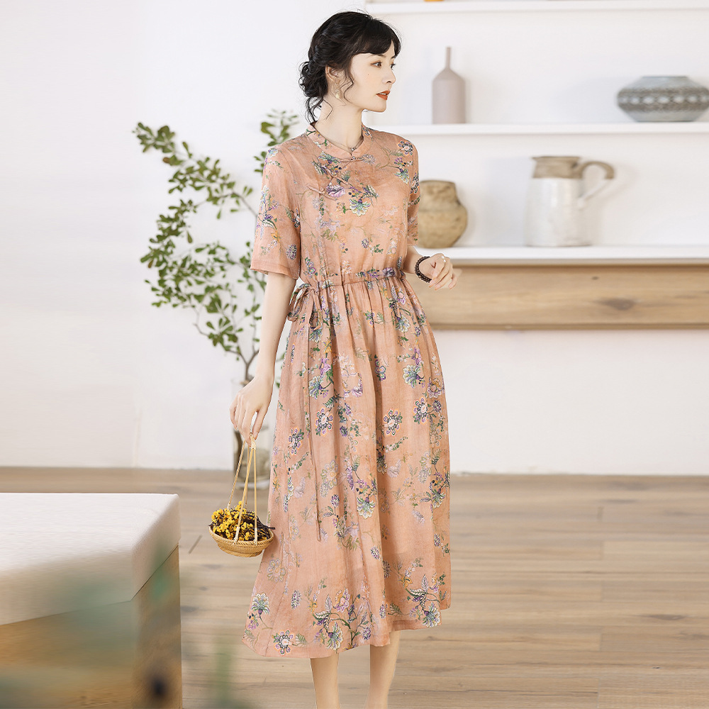 Ramie Cheongsam Dress