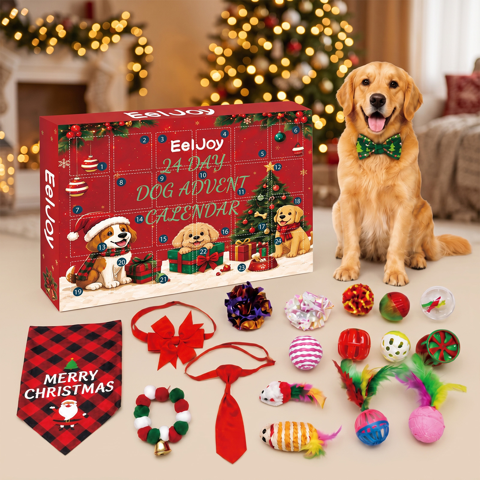 24 Day Dog Christmas Countdown Calendar 1ST Product Size 30 X 5 X