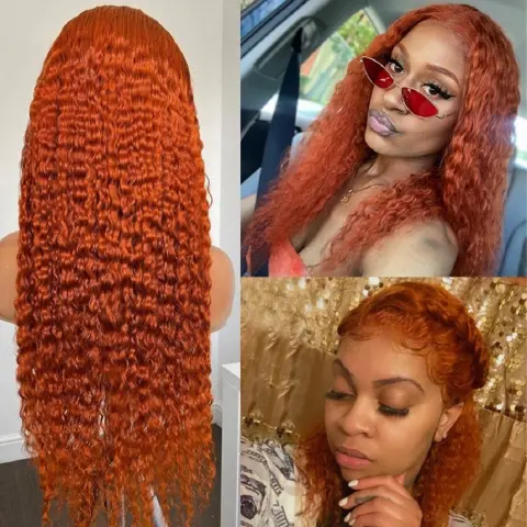 Front Lace Small Curly Orange Hair Chemical Fiber Fake