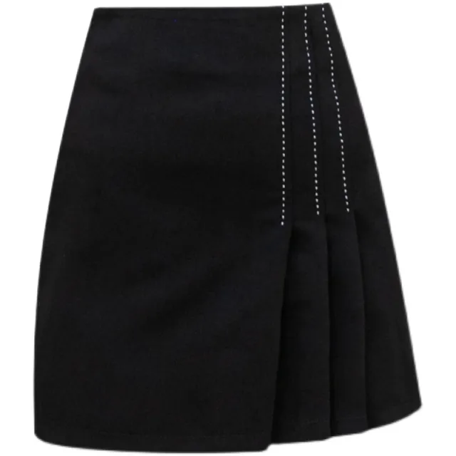 Women's Skirt High Waist Pleated Short Skirt Black - Shop at LoveMi