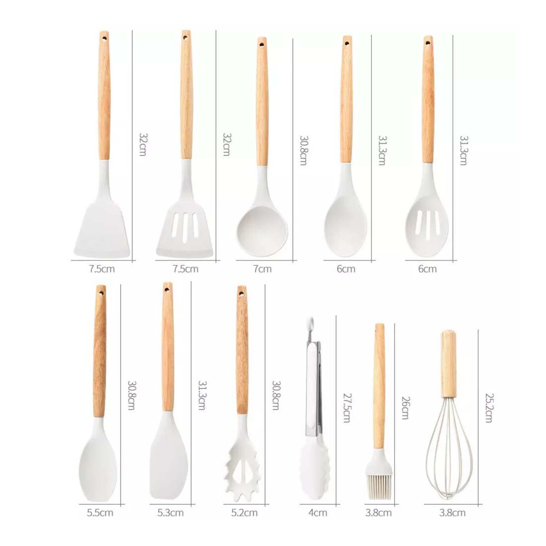 19pcs Set Non-Stick Silicone Kitchen Utensil Spatula Spoon Cooking Cookware Gift — image 6