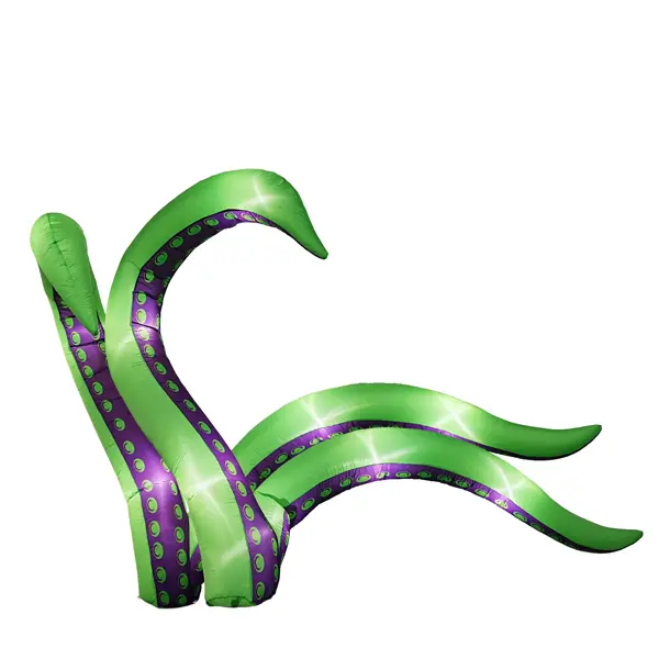 2 Pack Halloween Inflatable Octopus Tentacles Outdoor Decorations, Blow Up Hanging Decoration With Built-in LED Lights, Striking Window Decor For Halloween Part