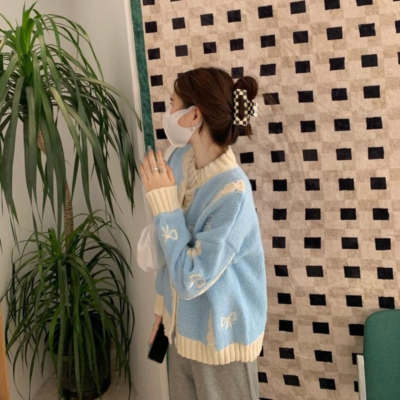 Heavy Embroidery Soft Waxy Weater Women Lazy