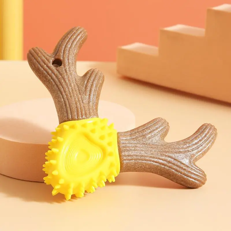 Dog Biting Toy Teeth Grinding Stick - Yellow