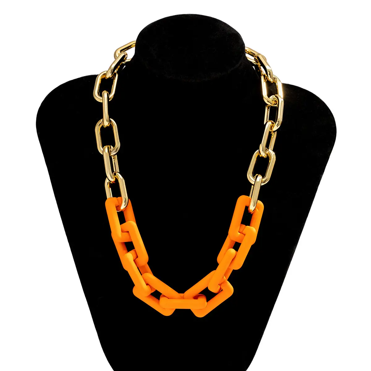 Personality Stitching Cross Button Chain Necklace Female