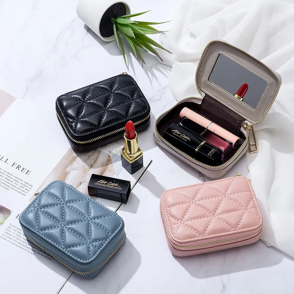 Rhombus Portable Lipstick Pack Mini Cosmetic Bag