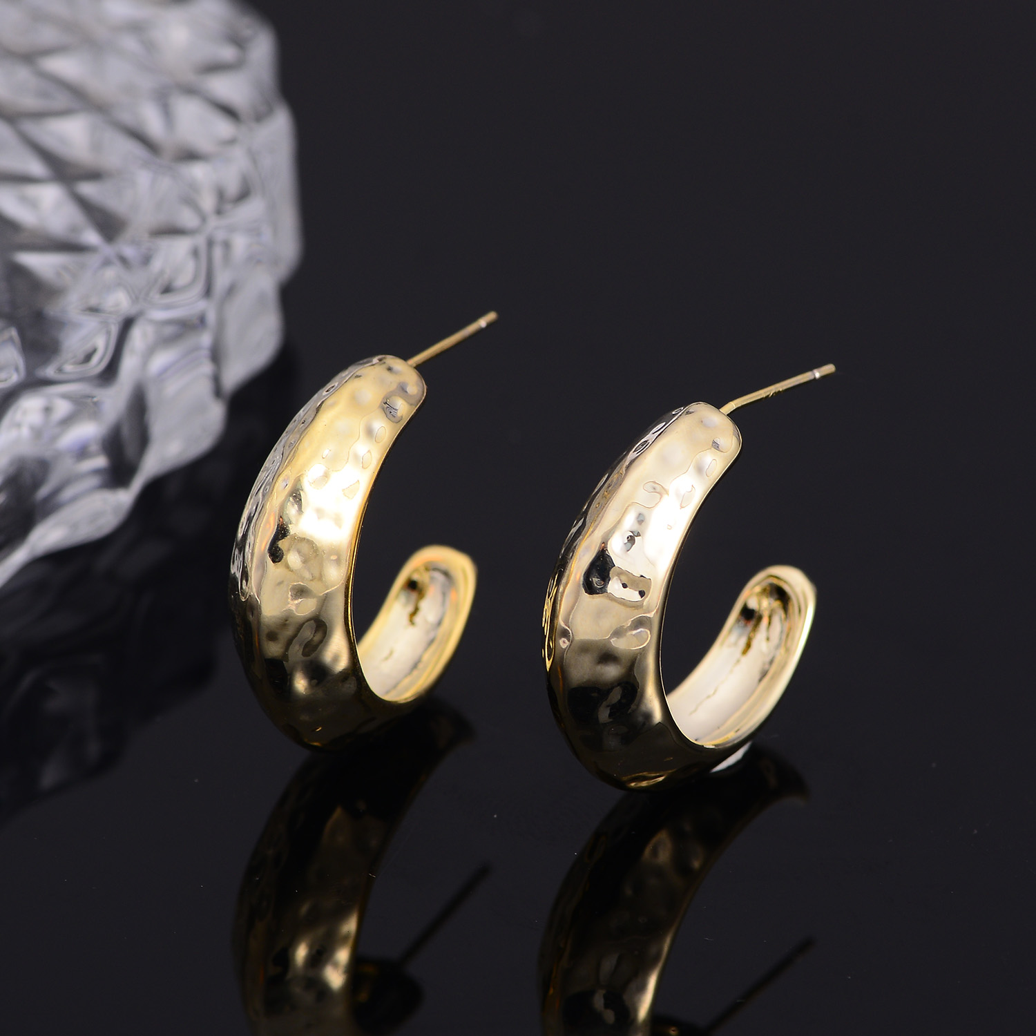 Design Sense Earrings Cold Wind Irregular Circle Geometric Stud Earrings