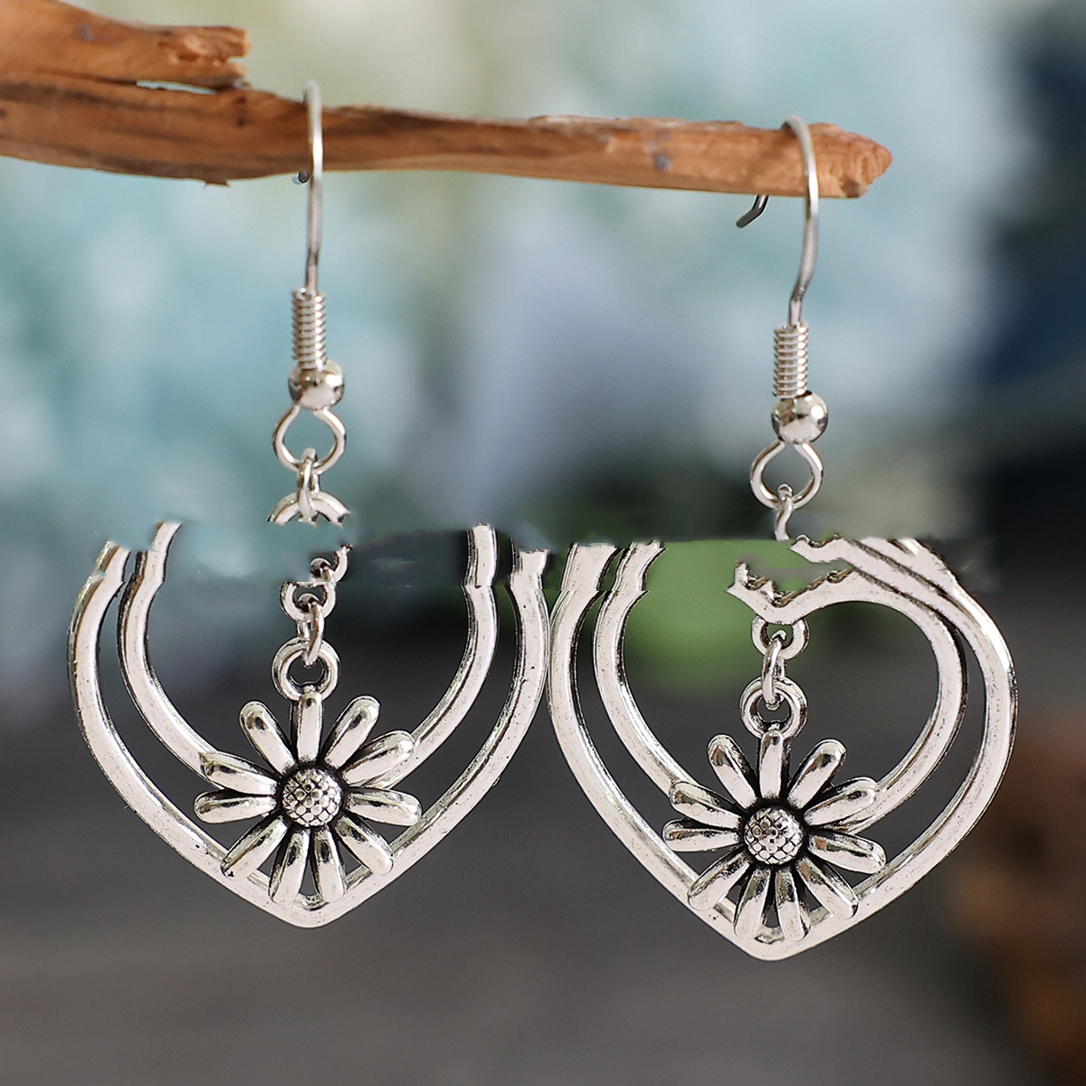 Title 5, Love Double Layer Hollow Earrings