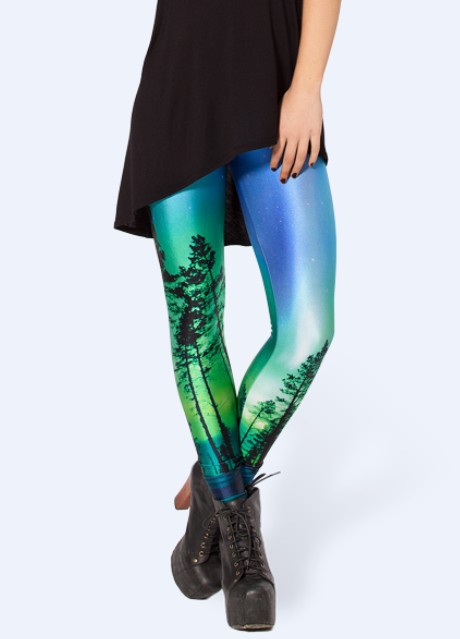 Title 7, Leggings étoilés à imprimé arbre fin pour dames