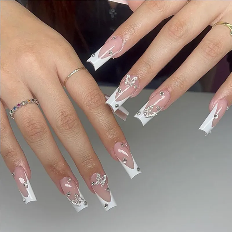 Diamond Butterfly Nail Art, Long Length Water