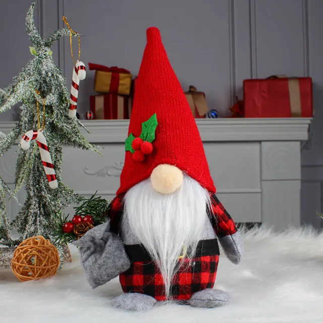 Knitted Cherry Faceless Doll Christmas Decoration Men - Shop at LoveMi