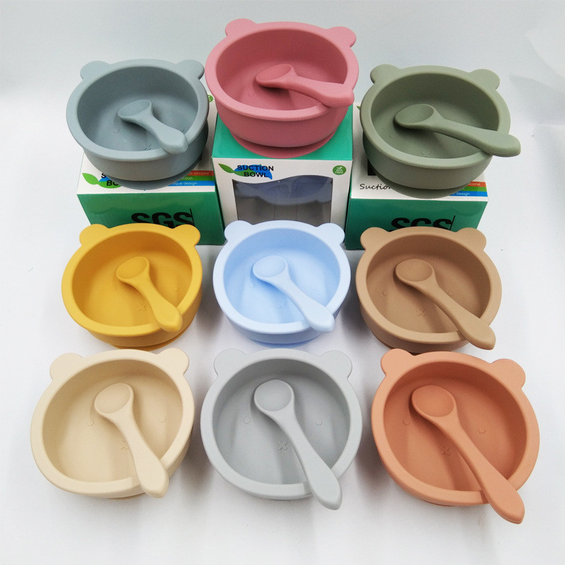 Title 7, Suction Cup Anti-fall Bear Silicone Baby Bowl C...