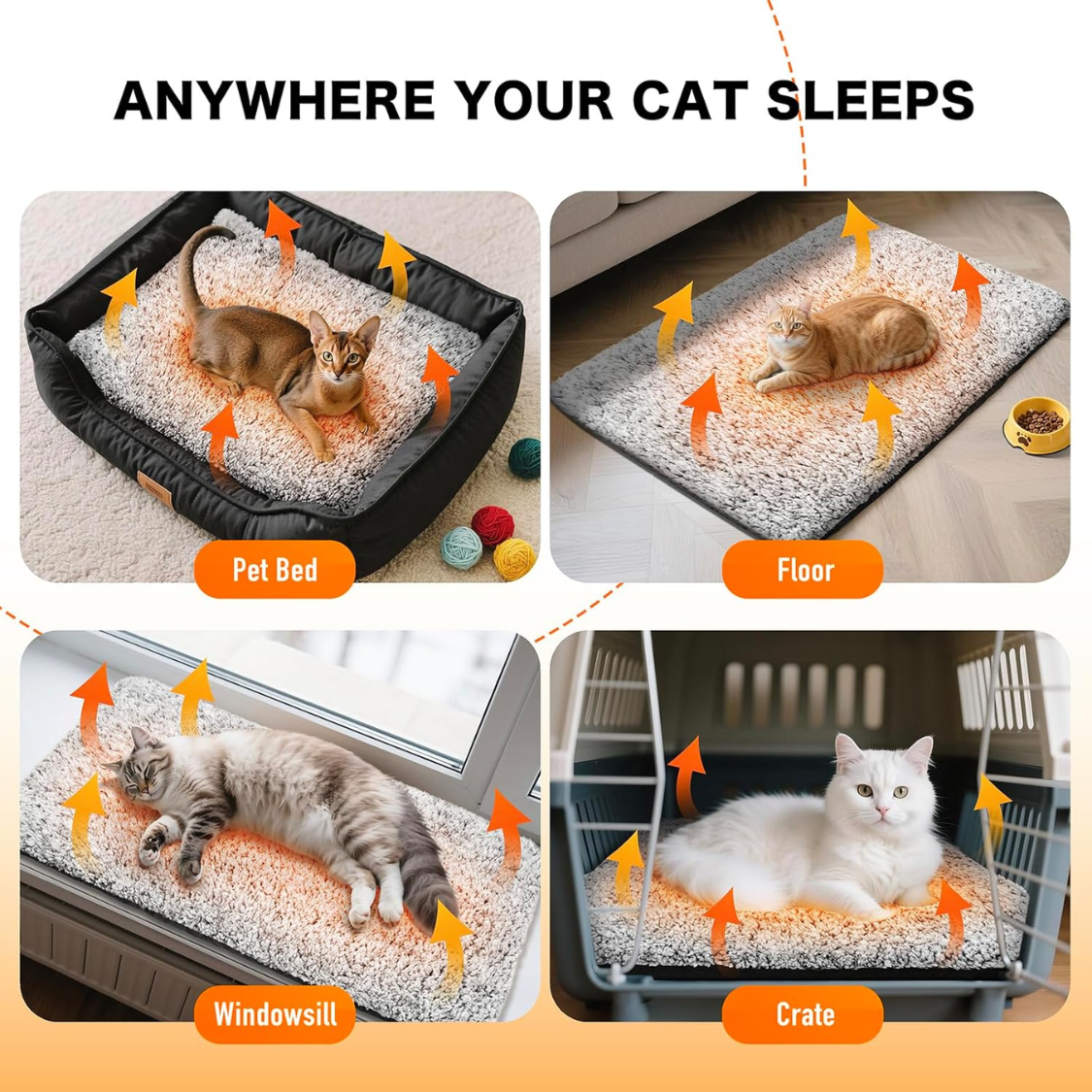 Self Warming Cat Bed, Upgraded Thermal Mat For Indoor Cats — foto 4