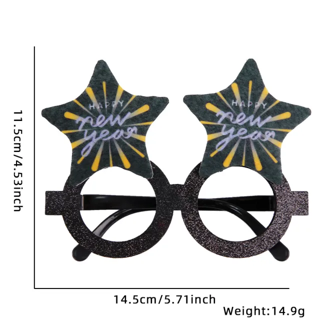 New Year Party Funny Holiday Decorative Glasses Photo Props Glasses Frame Pentagram Fireworks - Shop at LoveMi