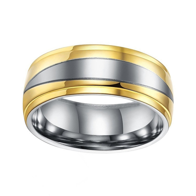 خاتم بسيط من التيتانيوم ستيل بتصميم أوروبي أنيق