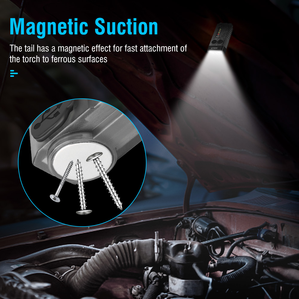 BROUIT Mini Pocket LED Flashlight Magnetic EDC WorkLight Torch Rechargeable Lamp — image 7
