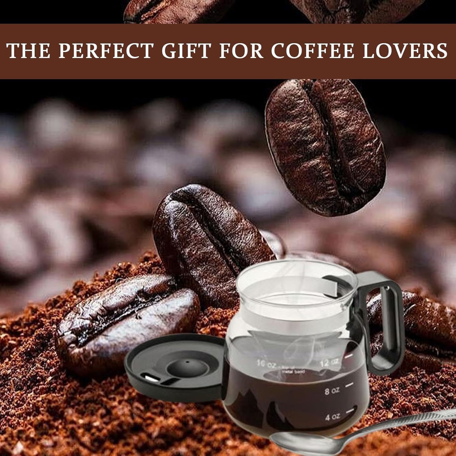 16-ounce Glass Coffee Mug Coffee Pot Style Compact And Durable Teacup With Handle And Lid