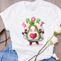 Avocado Creative Fashion Printing Men's And Women's Short-sleeved T-shirt Summer Loose - Shape13 - View 1