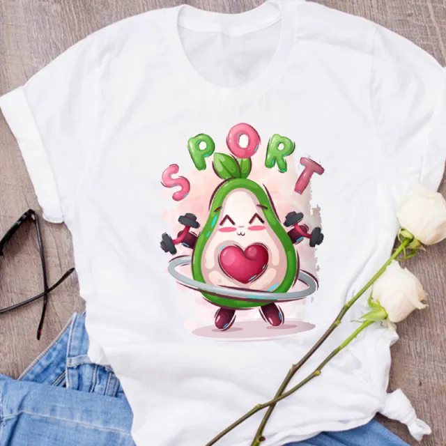 Avocado Creative Fashion Printing Men's And Women's Short sleeved T shirt Summer Loose Shape13 - Shop at LoveMi