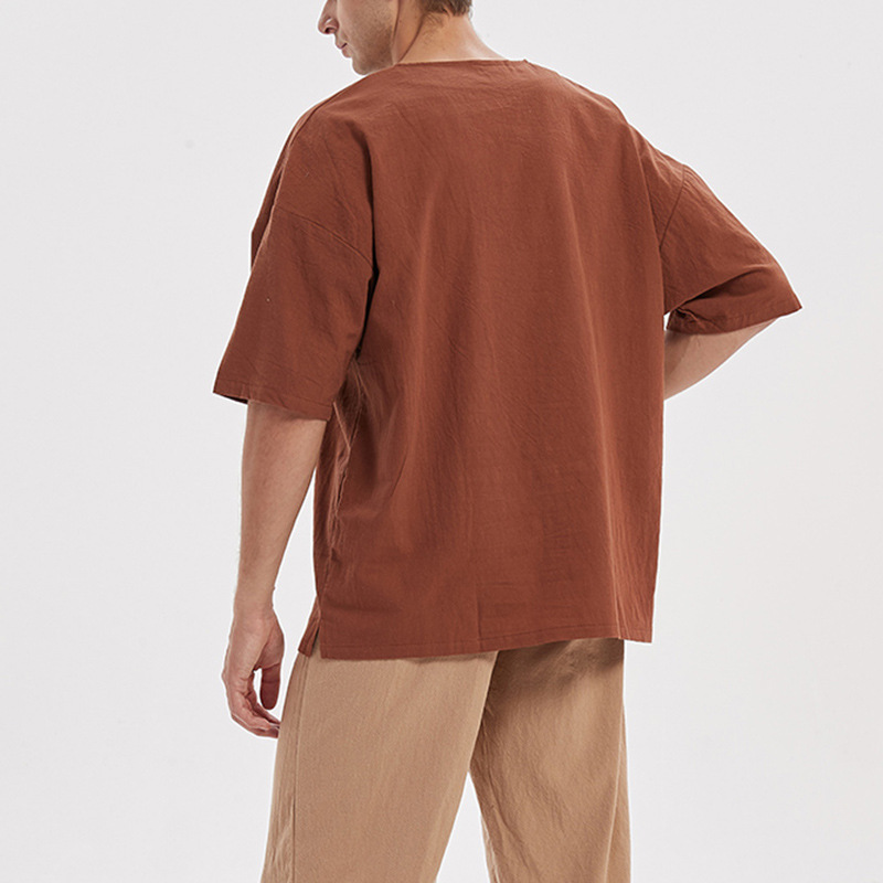 Men's Vintage Strap Solid Medieval Shirt