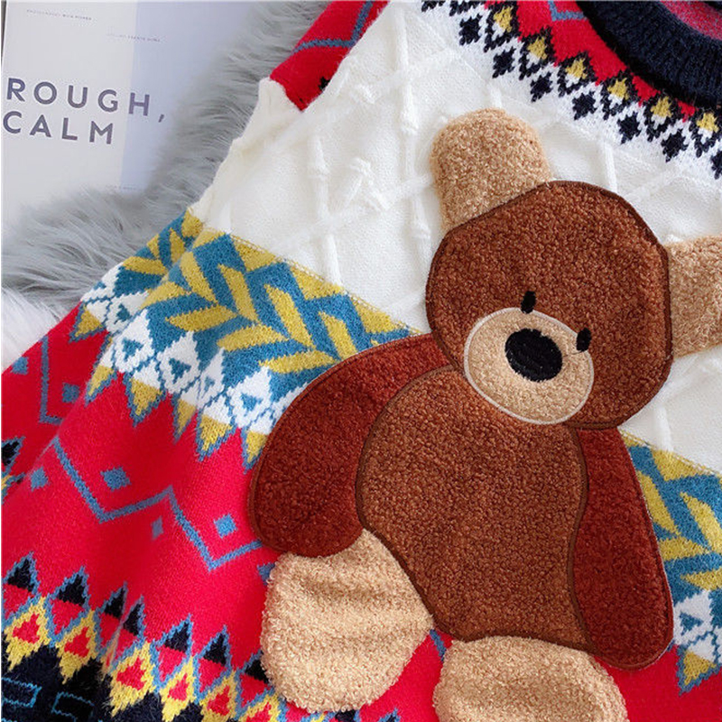 New Autumn And Winter Cartoon Color Loose Sweater