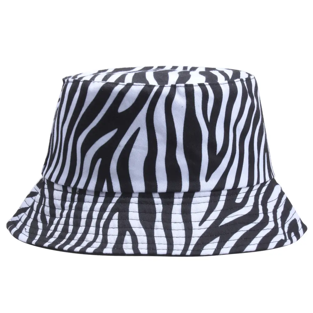 Women's Zebra Pattern  Korean Style Trendy Fisherman Hat