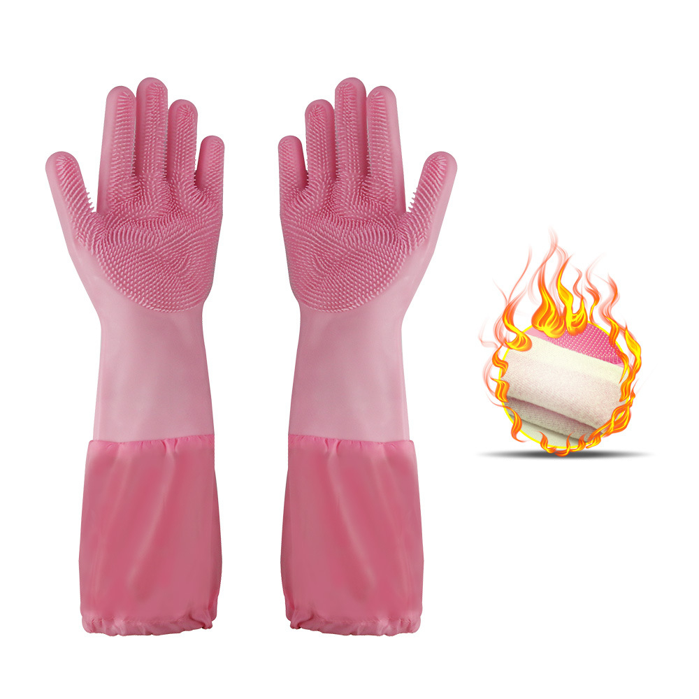 Title 9, Silicone Dishwashing Gloves Female Waterproof H...