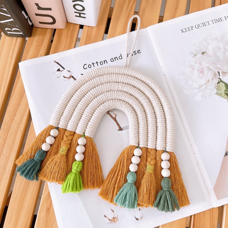 23523b56 3656 4628 bcd1 f699831492cc - Children's Room Decoration Pendant Woven Rainbow