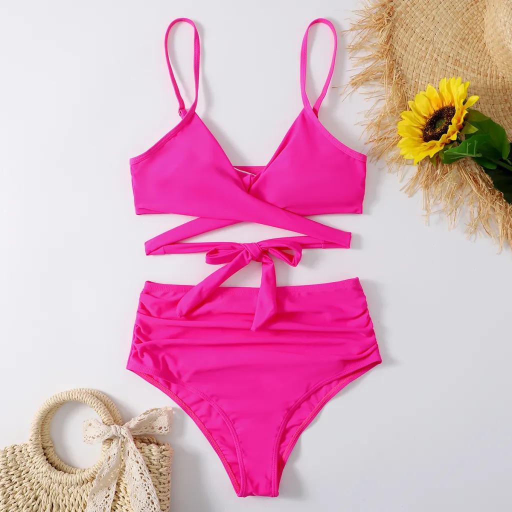 Spa Ladies Bikini Split Swimwear Multicolor - Rose