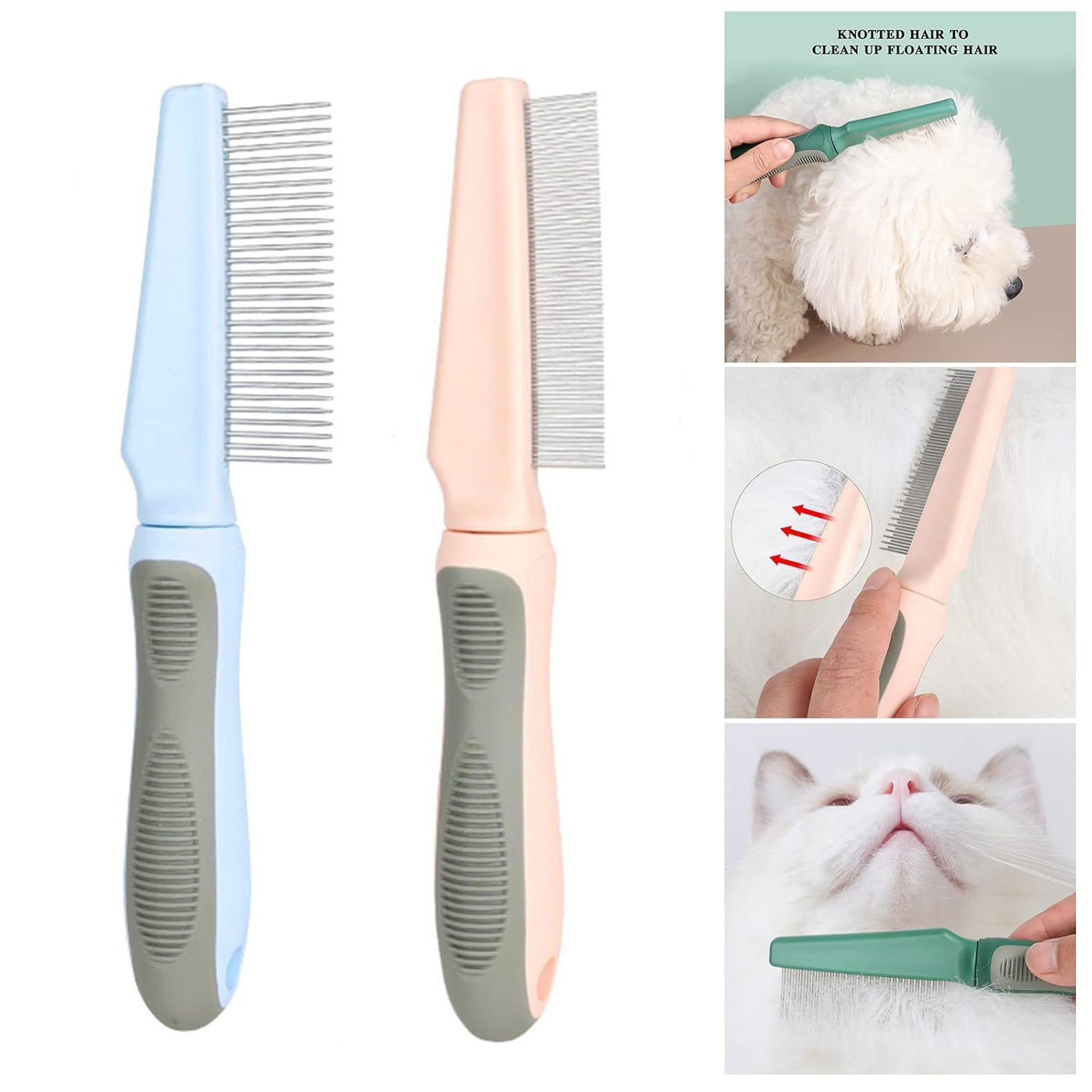 Pet Detangler Comb Pet Hair Removal Comb Cats Combs Dog Combs Rake CombsShedding Combs Grooming Combs Dematting Combs