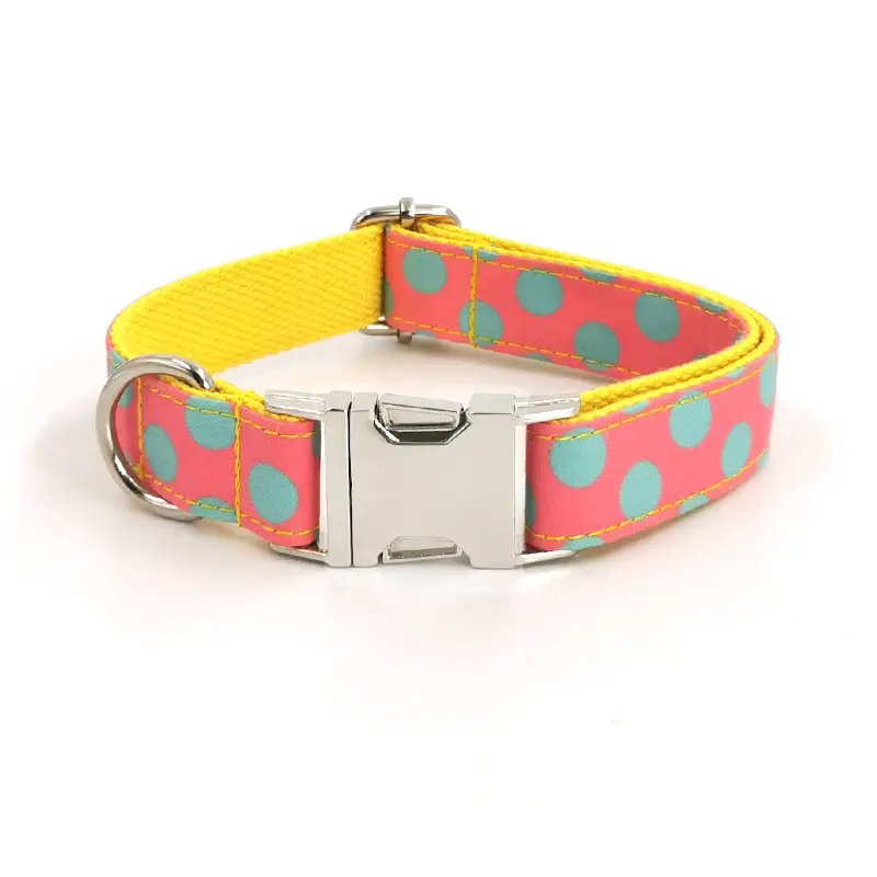 Polka Dot Dog Collar and Leash Set with Bowknot