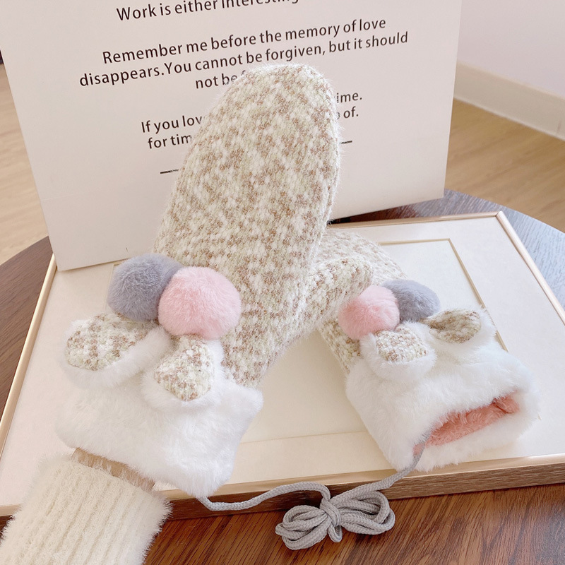 Winter Plush Thickened Knitting Gloves - Image 5