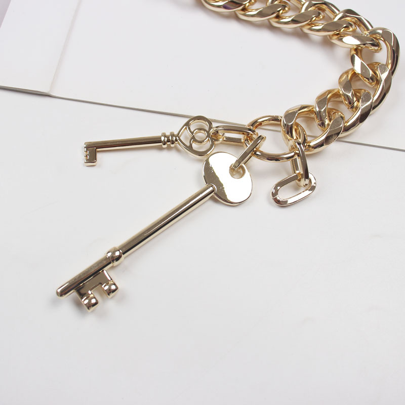 Thick Chain Key Pendant Waist Chain Ladies Matching Dress