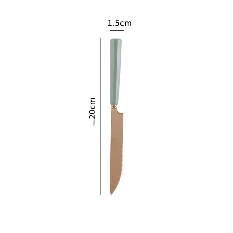 Dark green dinner knife