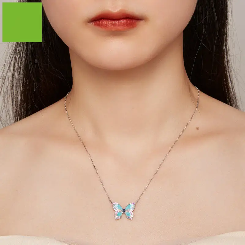 New Platinum Platinum Butterfly Necklace