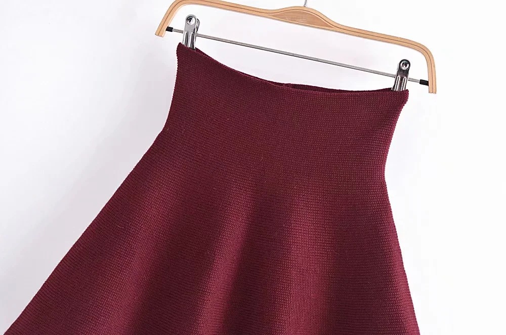 Women's Simple And Creative Plain Knitted Skirt
