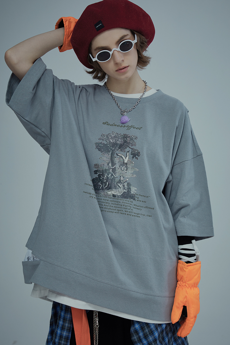 Title 4, Man Yinshan Tide brand loose T-shirt