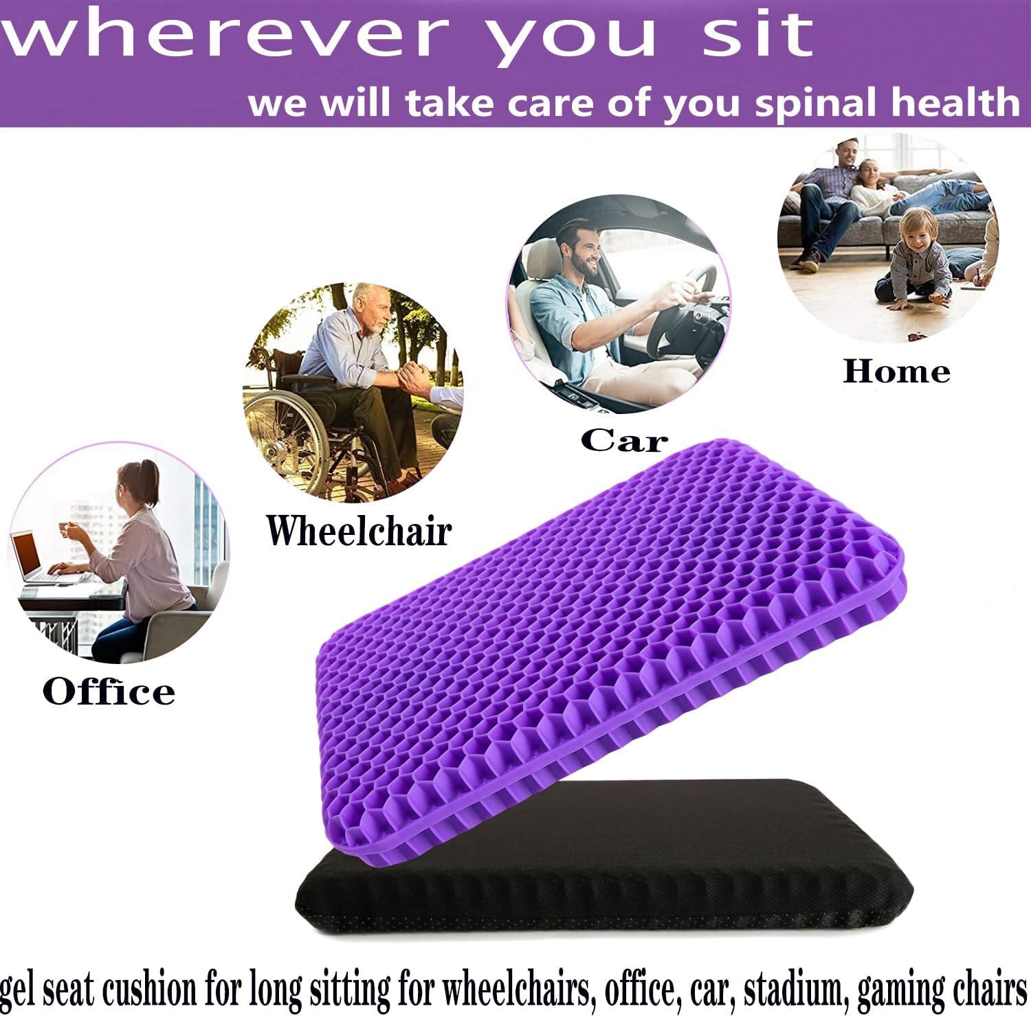 Honeycomb Breathable Gel Seat Cushion Cooling Double Thick Egg Sitting Pad Mat — image 2