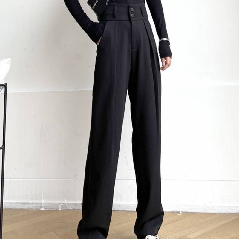 Title 4, Fall High Waist Loose Straight Suit Pants