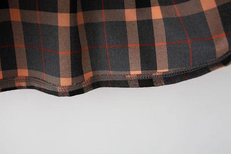 Girls Korean Version Of The Bear Bag Plaid Dress