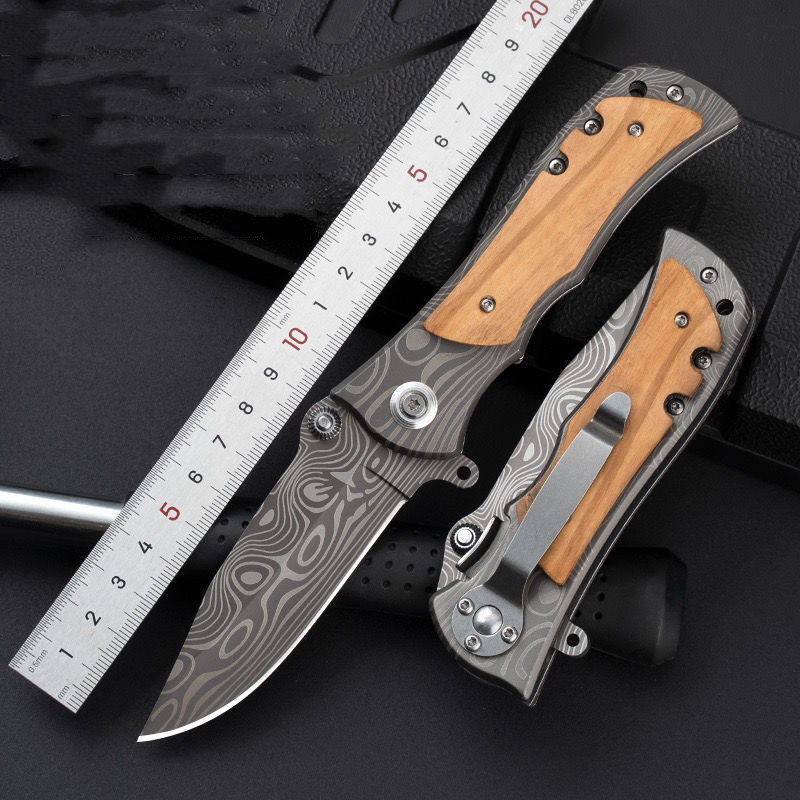 Title 2, Stainless Steel Folding Knife Camping Outdoor R...