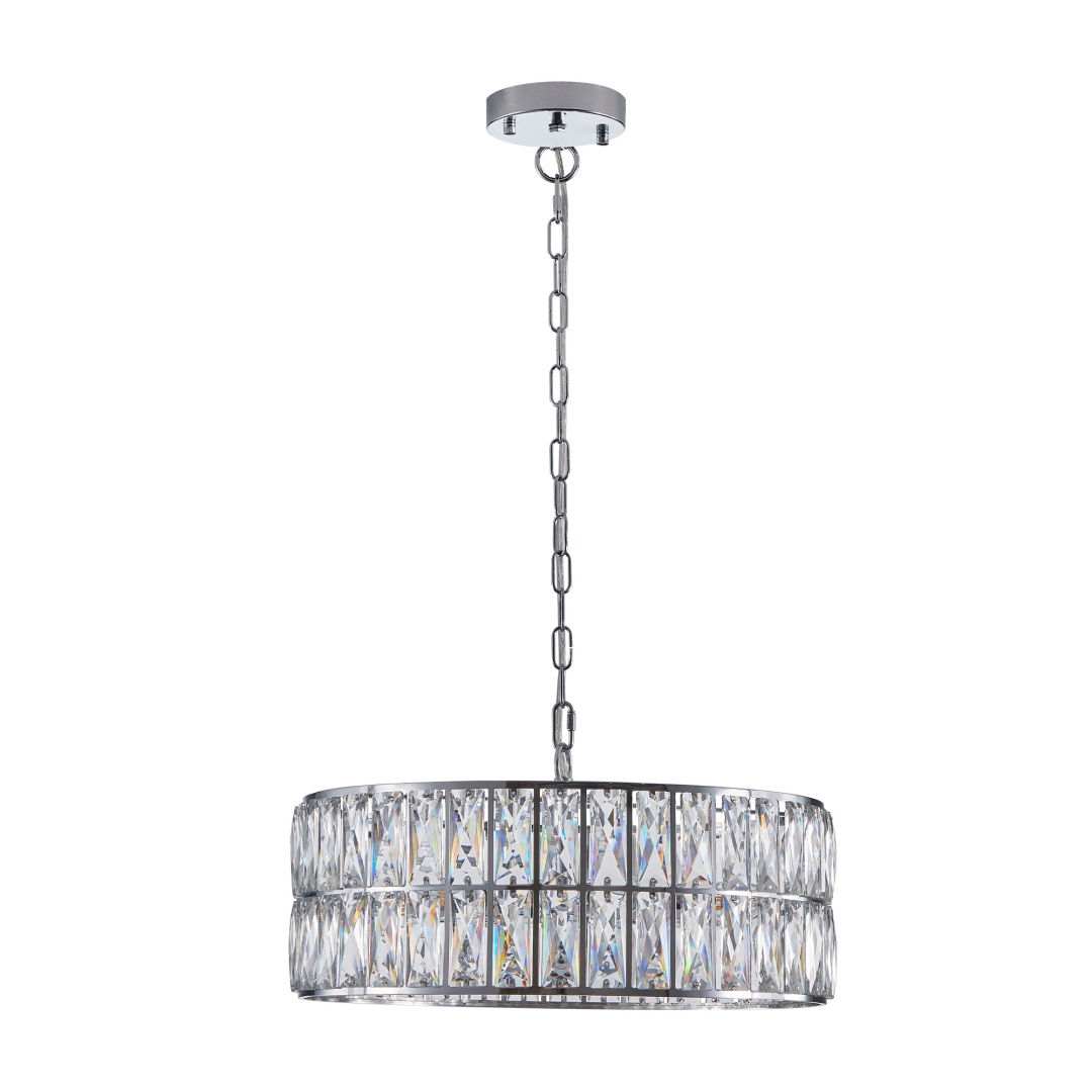 W1340P189448--L5025-450-C Crystal Chandeliers,5-Tier Round Semi Flush Mount Chandelier Light Fixture,Large Contemporary Luxury Ceiling Lighting For Living Room Dining Room Bedroom Hallway