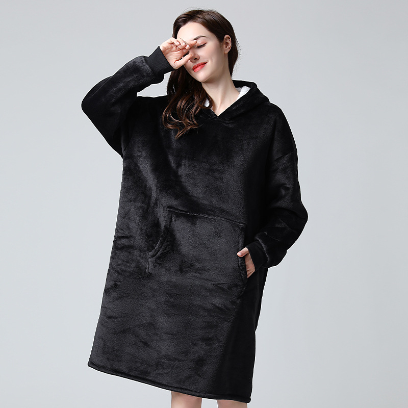 Home Coral Fleece Two Piece Pajamas Black - Shop at LoveMi