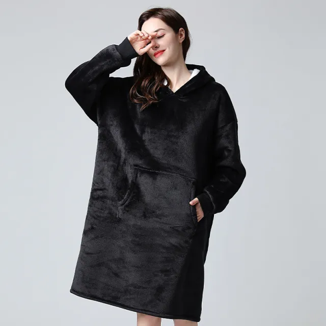 Home Coral Fleece Two Piece Pajamas Black - Shop at LoveMi