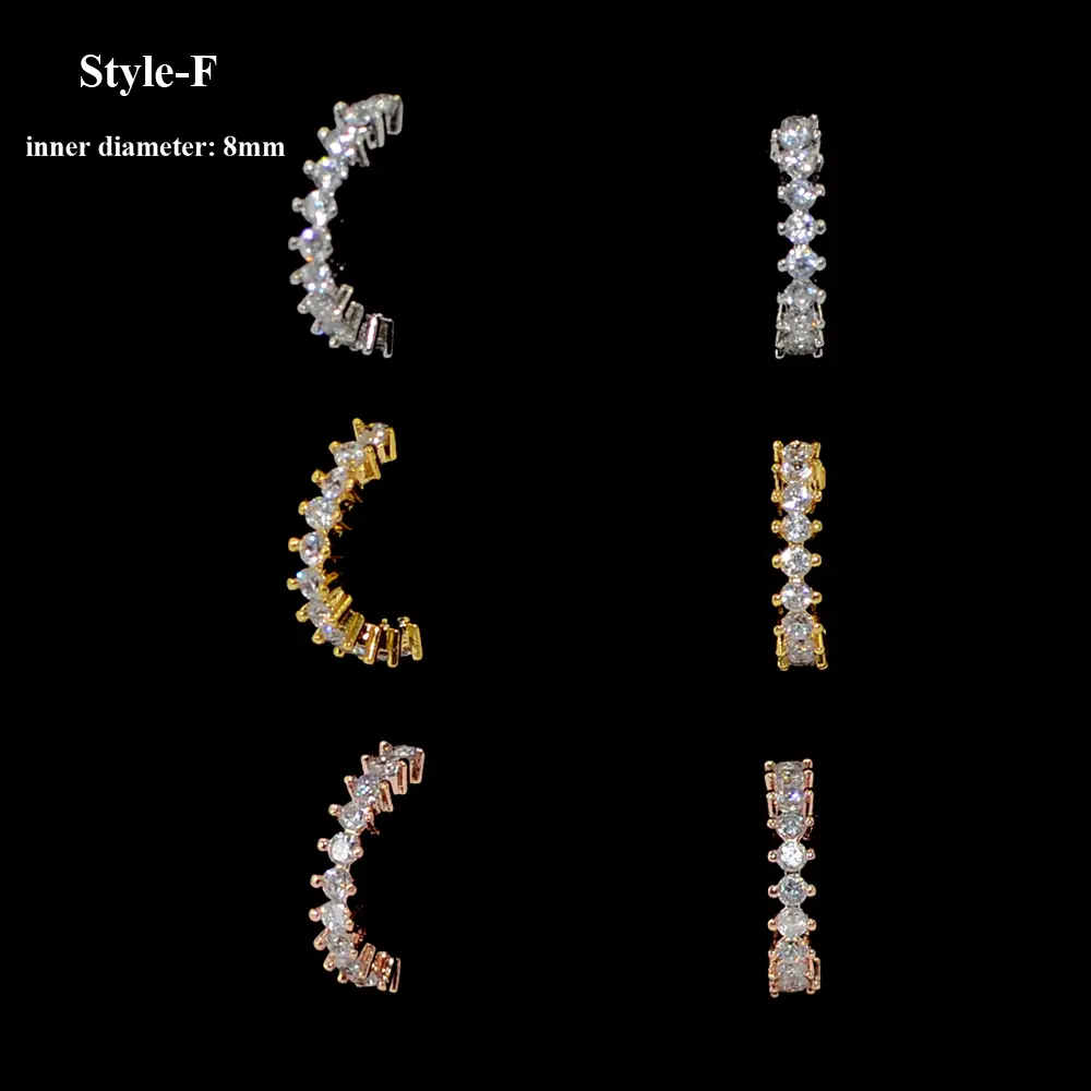 Copper Inlaid Zircon Nose Ring Earrings