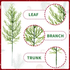 Artificial Pine Branches, Artificial Cedar Stems And Artificial Snow Pine Branches For Christmas Decoration Christmas Picks For DIY Garland Craft F... - View 1