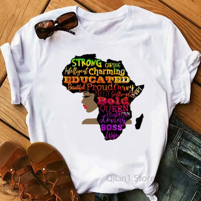 God Says You Are Black Girl Print Short sleeved T shirt J - Shop at LoveMi